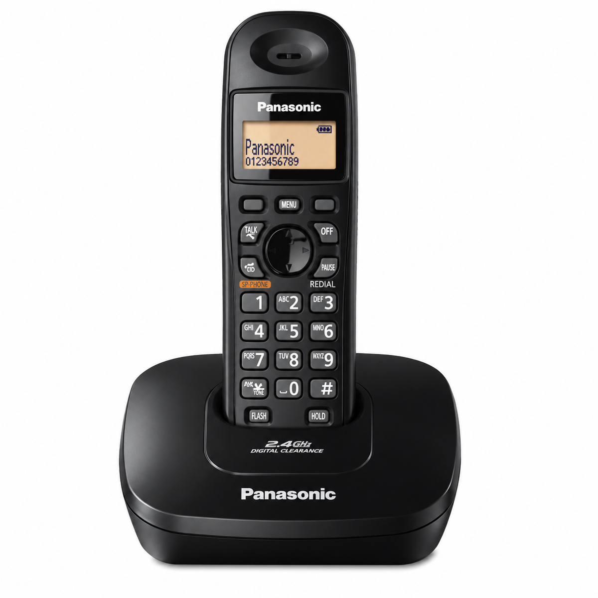 Panasonic KX-TG3611BX 2.4GHz Cordless Phone with Caller ID, 100 Contacts Phonebook & Power Failure Talk System – Black